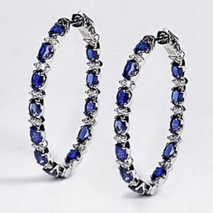 New Sterling silver diamond earrings